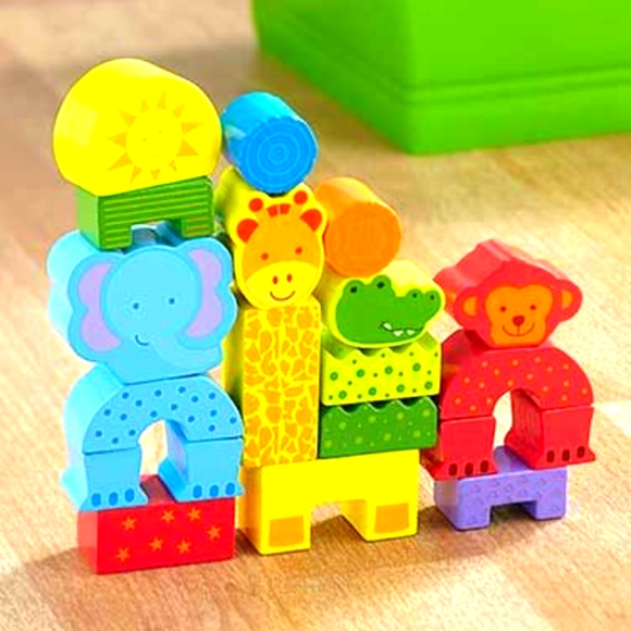 First Learning Wild Animal Blocks Set - Picture 1 of 3